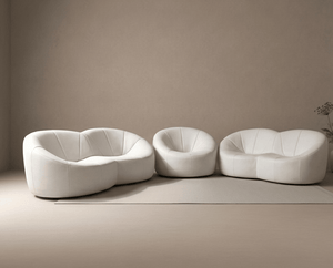 Ligne Roset ‘Pumpkin’ 3-Piece Suite – Luxury White Leather