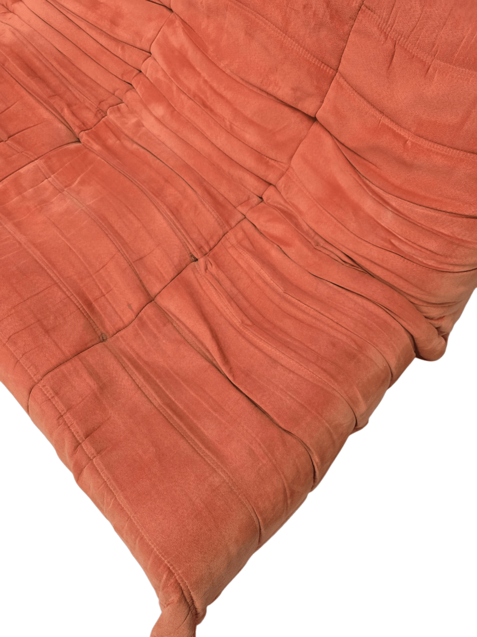 Ligne Roset Three Seater Orange Alcantara Togo Sofa - Opulent Seating