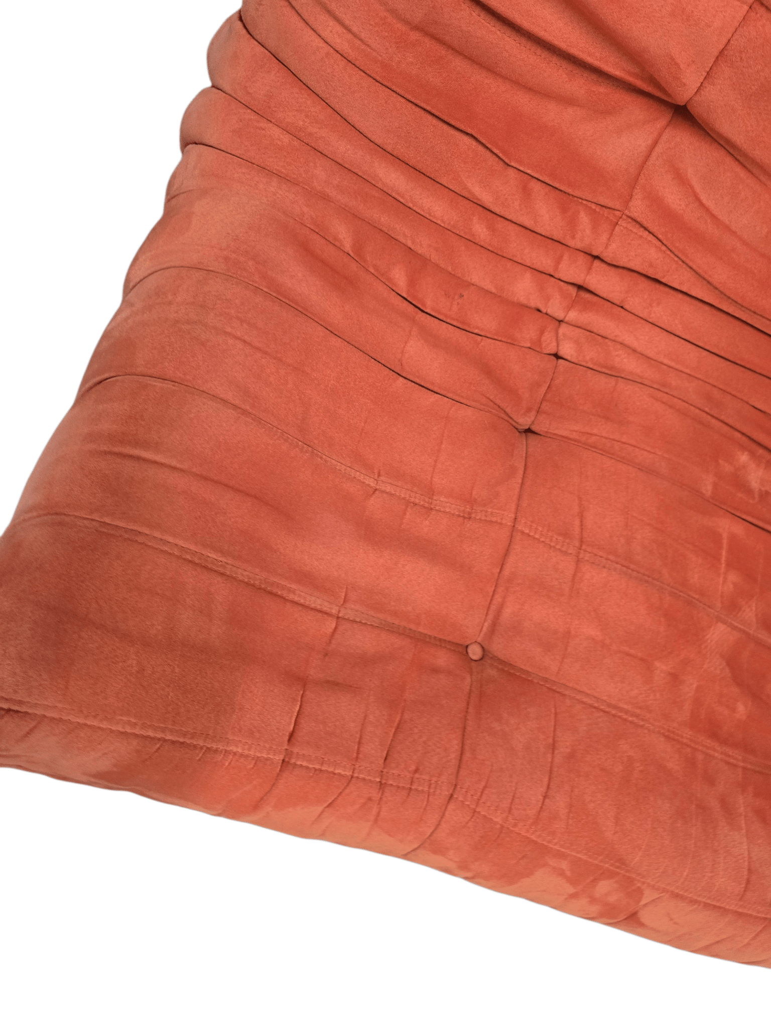 Ligne Roset Three Seater Orange Alcantara Togo Sofa - Opulent Seating