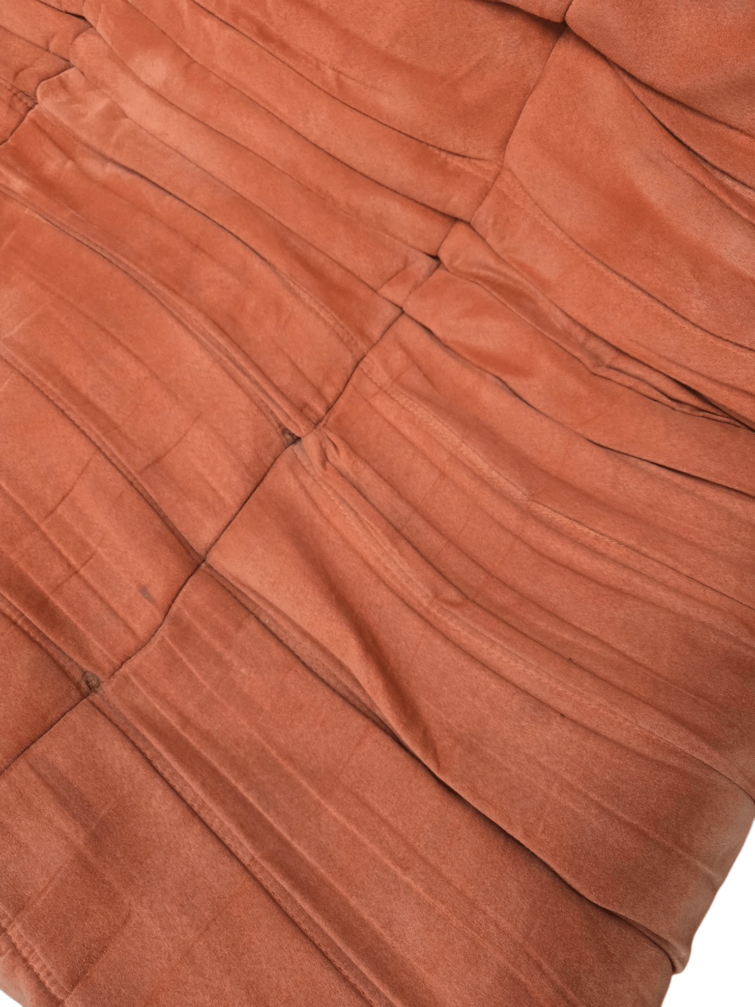 Ligne Roset Three Seater Orange Alcantara Togo Sofa - Opulent Seating