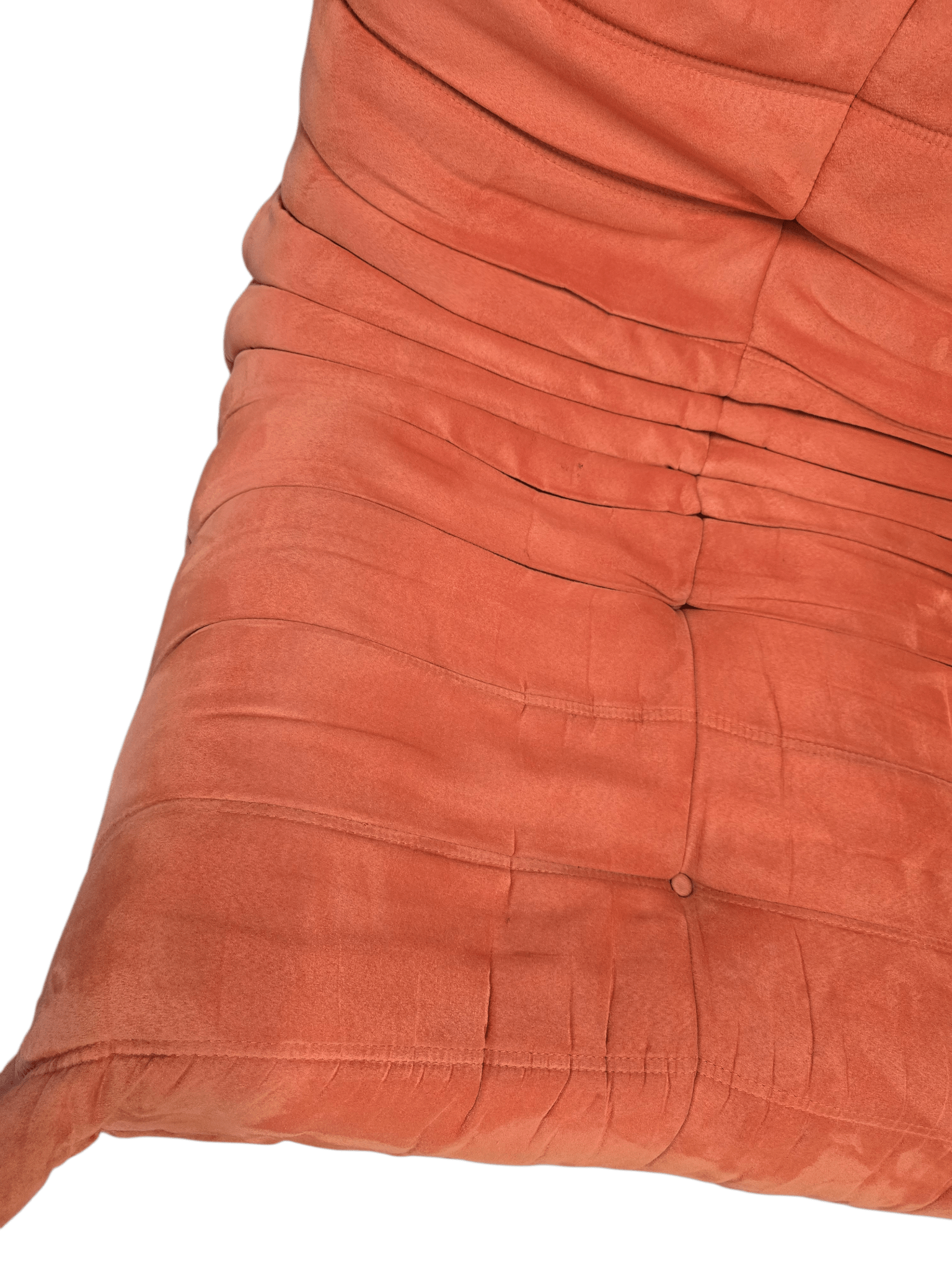 Ligne Roset Three Seater Orange Alcantara Togo Sofa - Opulent Seating