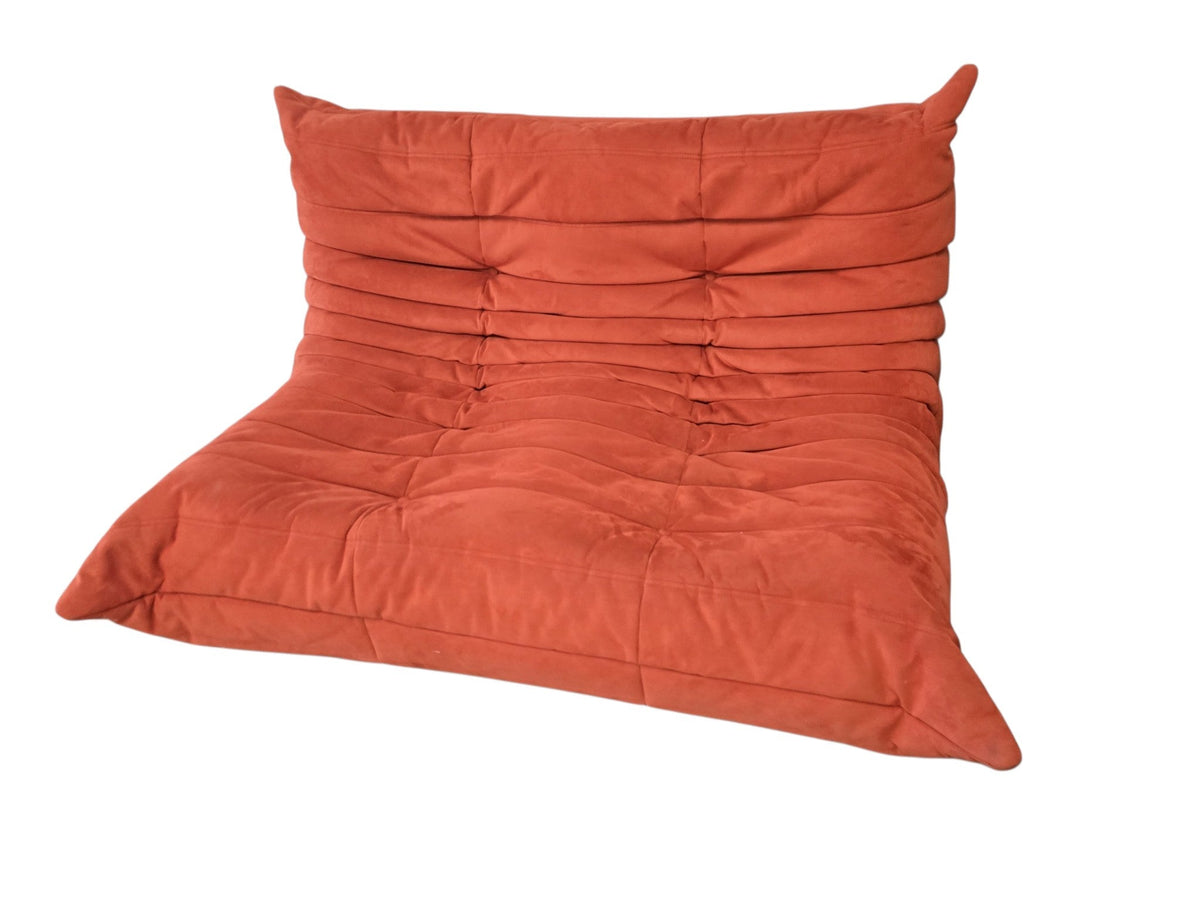 Ligne Roset Togo 2 Seater Sofa in Orange Alcantara by Michel Ducaroy - Opulent Seating