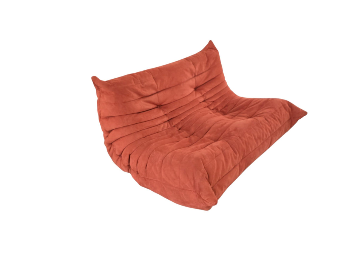 Ligne Roset Togo 2 Seater Sofa in Orange Alcantara by Michel Ducaroy - Opulent Seating