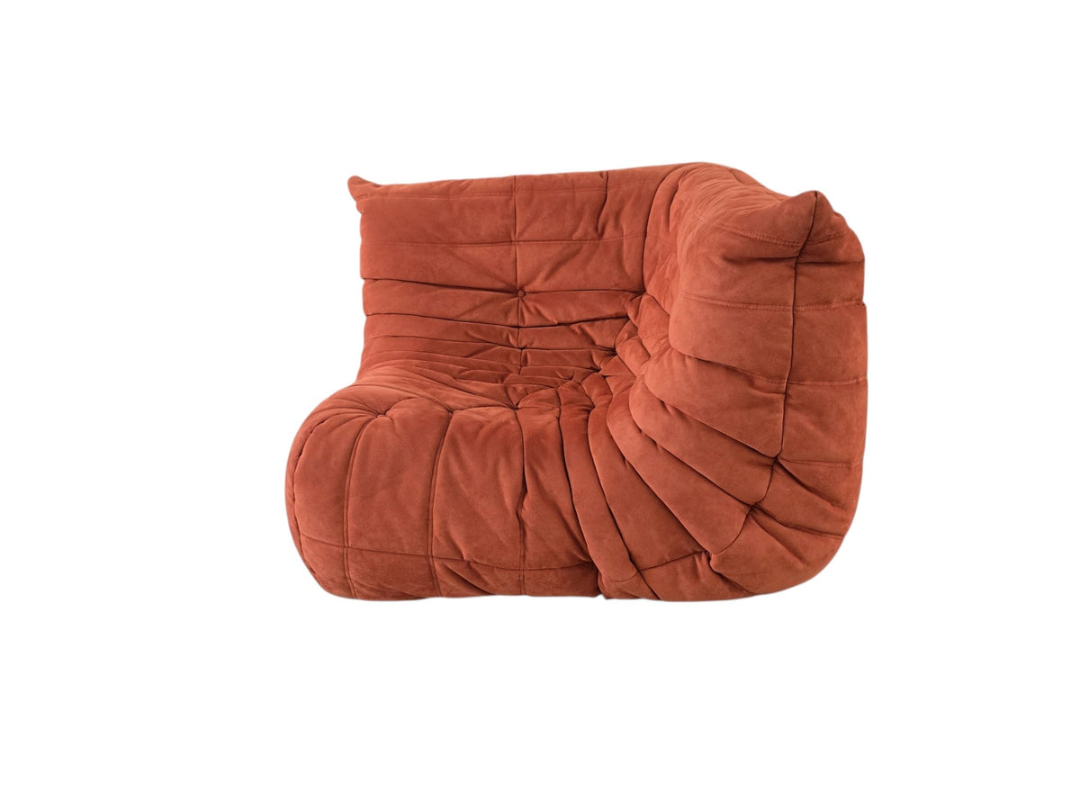 Ligne Roset Togo Corner Seat in Orange Alcantara by Michel Ducaroy - Opulent Seating