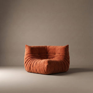 Ligne Roset Togo Corner Seat in Orange Alcantara by Michel Ducaroy
