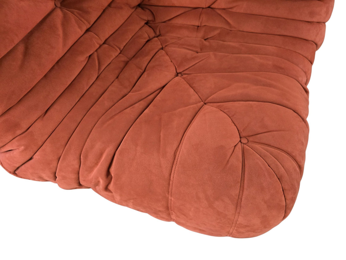 Ligne Roset Togo Corner Seat in Orange Alcantara by Michel Ducaroy - Opulent Seating