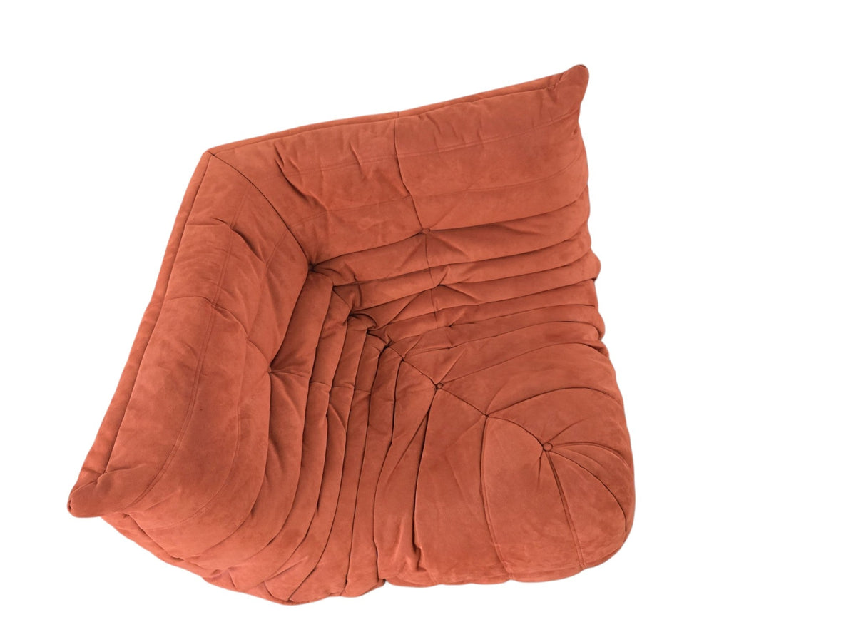Ligne Roset Togo Corner Seat in Orange Alcantara by Michel Ducaroy - Opulent Seating