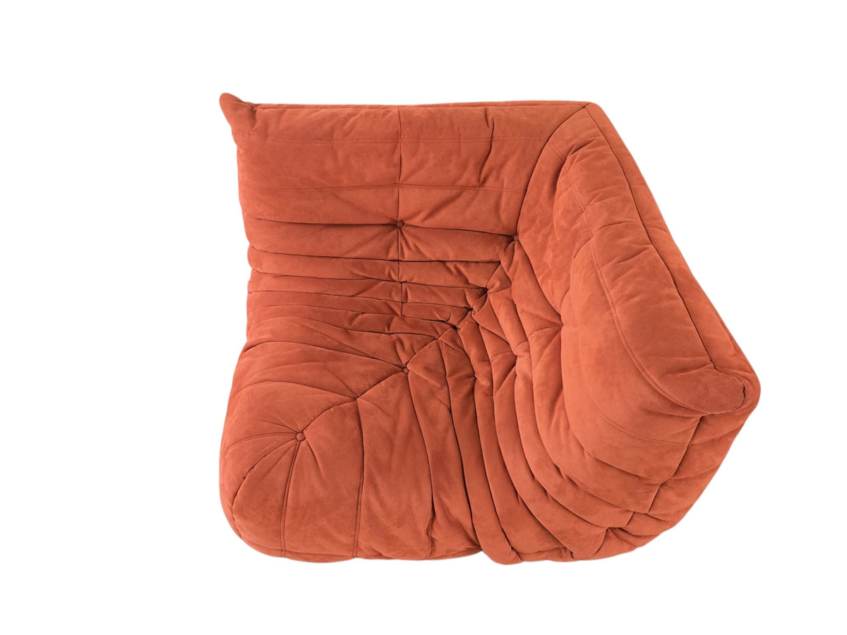 Ligne Roset Togo Corner Seat in Orange Alcantara by Michel Ducaroy - Opulent Seating