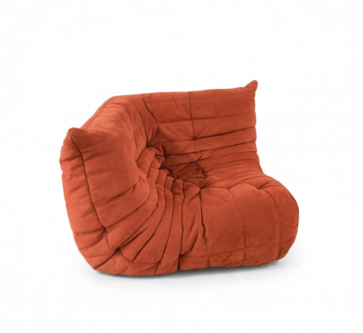 Ligne Roset Togo Corner Seat in Orange Alcantara by Michel Ducaroy - Opulent Seating