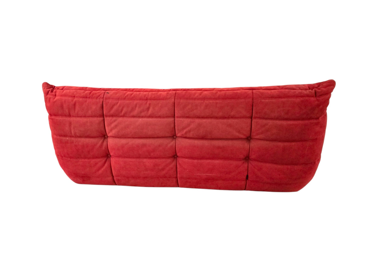 Ligne Roset Togo Three Seater Sofa by Michel Ducaroy – Goya Red Alcantara - Opulent Seating