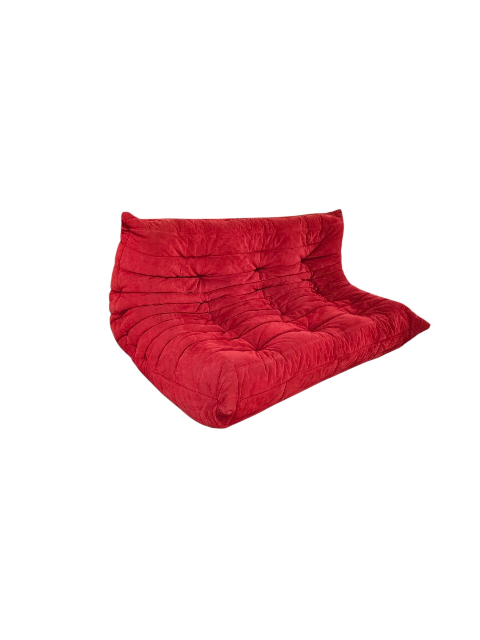 Ligne Roset Togo Three Seater Sofa by Michel Ducaroy – Goya Red Alcantara - Opulent Seating