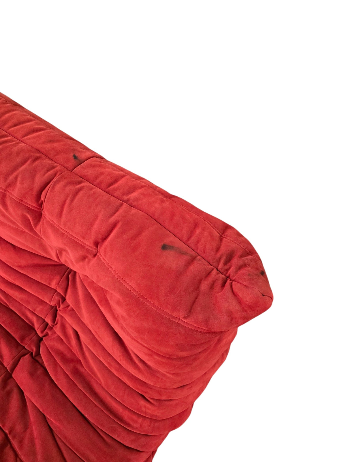 Ligne Roset Togo Three Seater Sofa by Michel Ducaroy – Goya Red Alcantara - Opulent Seating