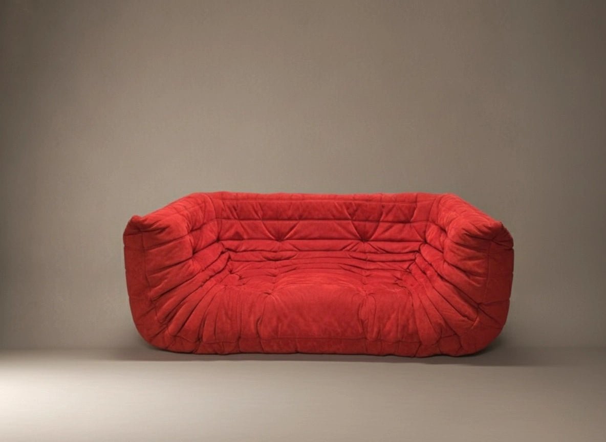 Ligne Roset Togo With Arms Red Alcantara Medium Sofa - Opulent Seating