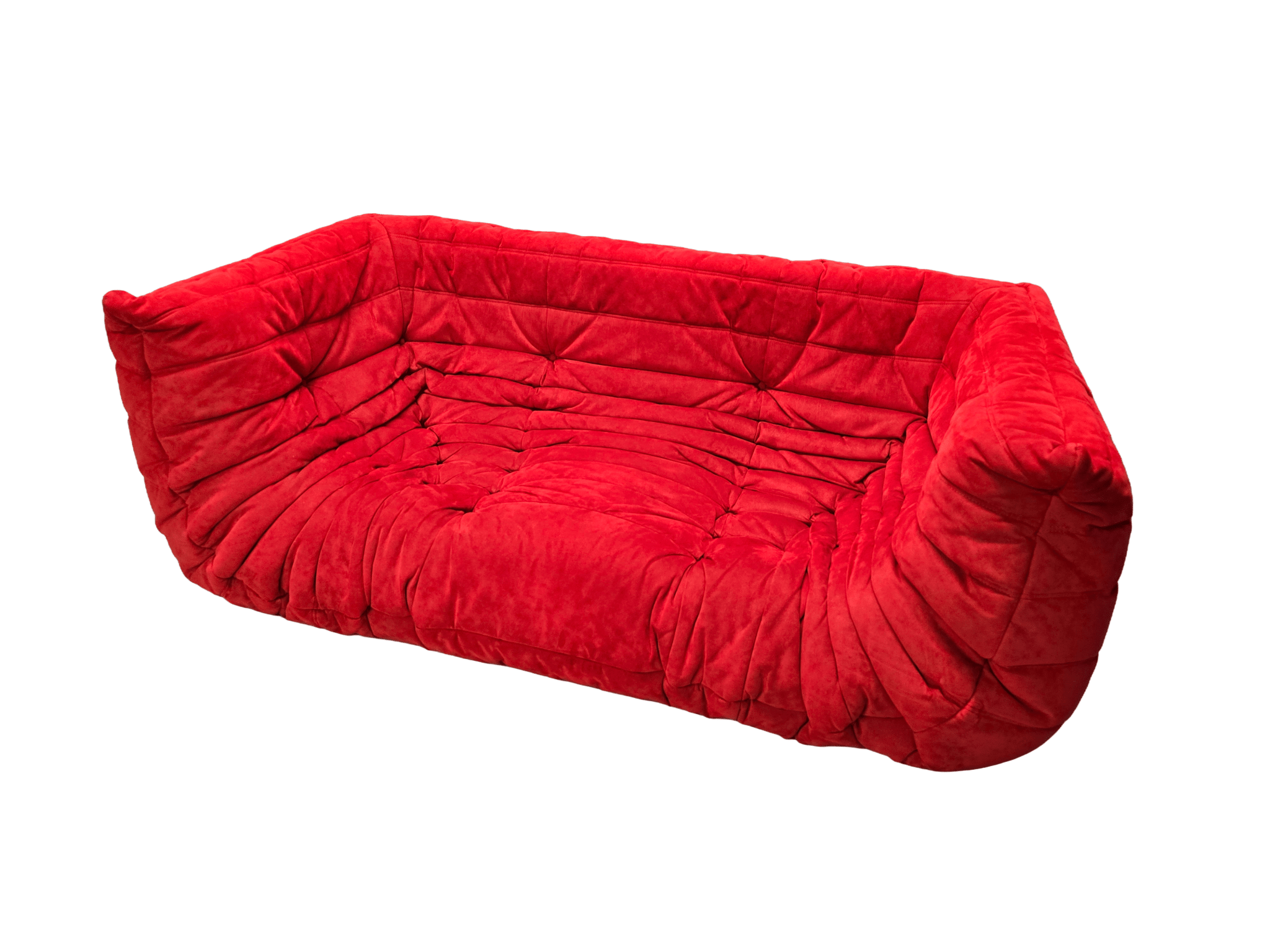 Ligne Roset Togo With Arms Red Alcantara Medium Sofa - Opulent Seating