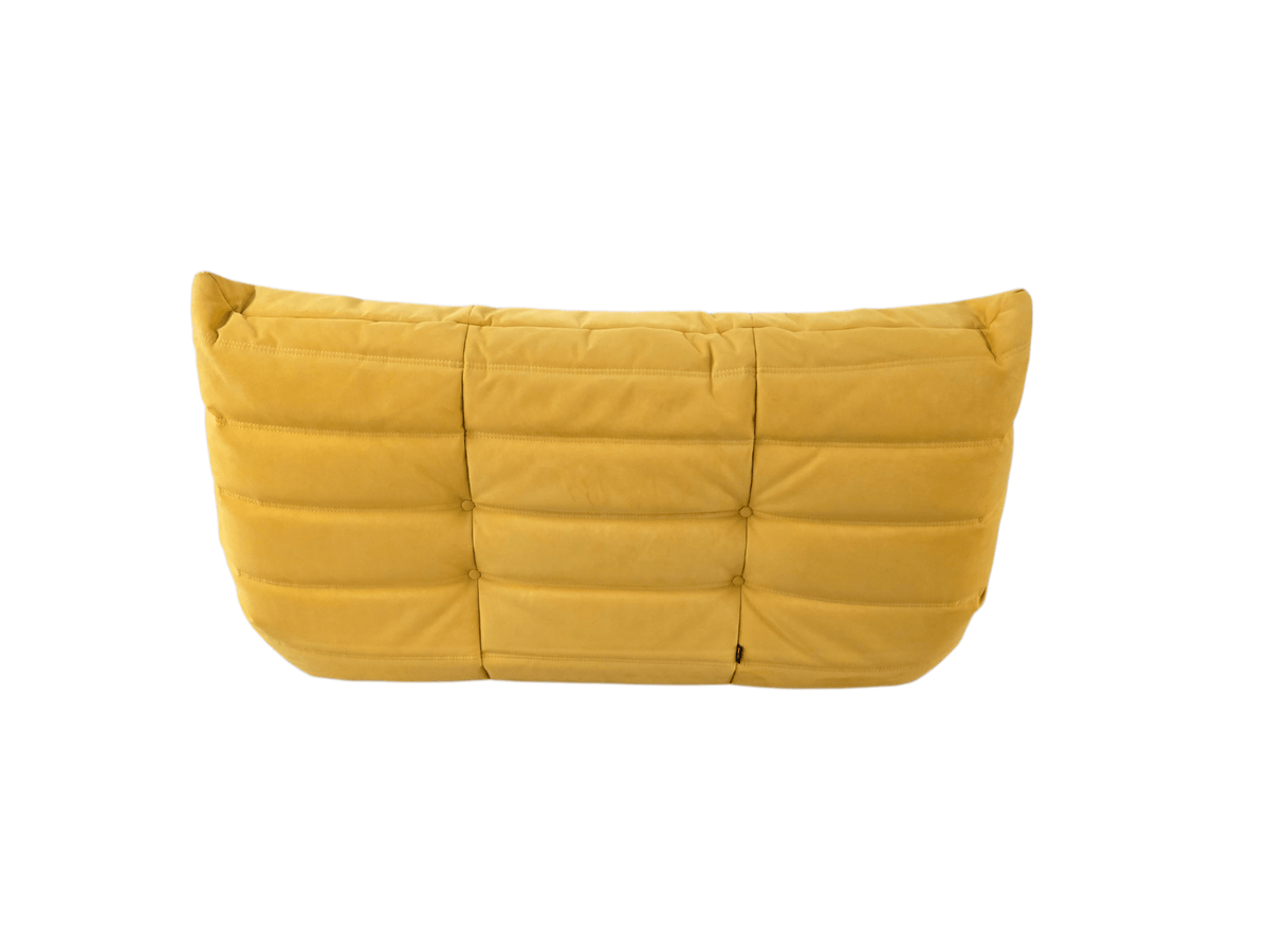 Ligne Roset Two Seater Alcantara Curry Yellow Togo Sofa Michel Ducaroy - Opulent Seating