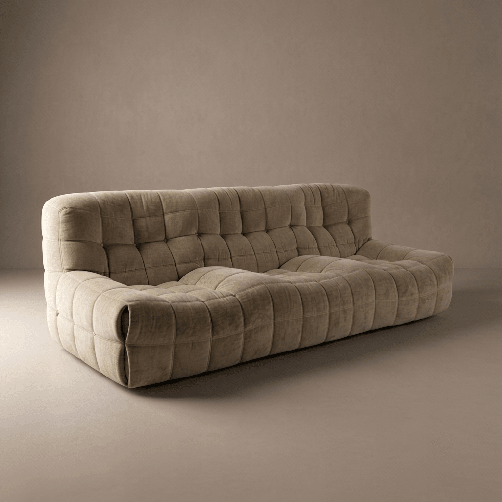 Ligne Roset Vintage Three Seater Cream Beige Kashima Sofa - Opulent Seating