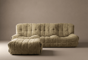 Ligne Roset Vintage Three Seater Kashima Sofa & Footstool