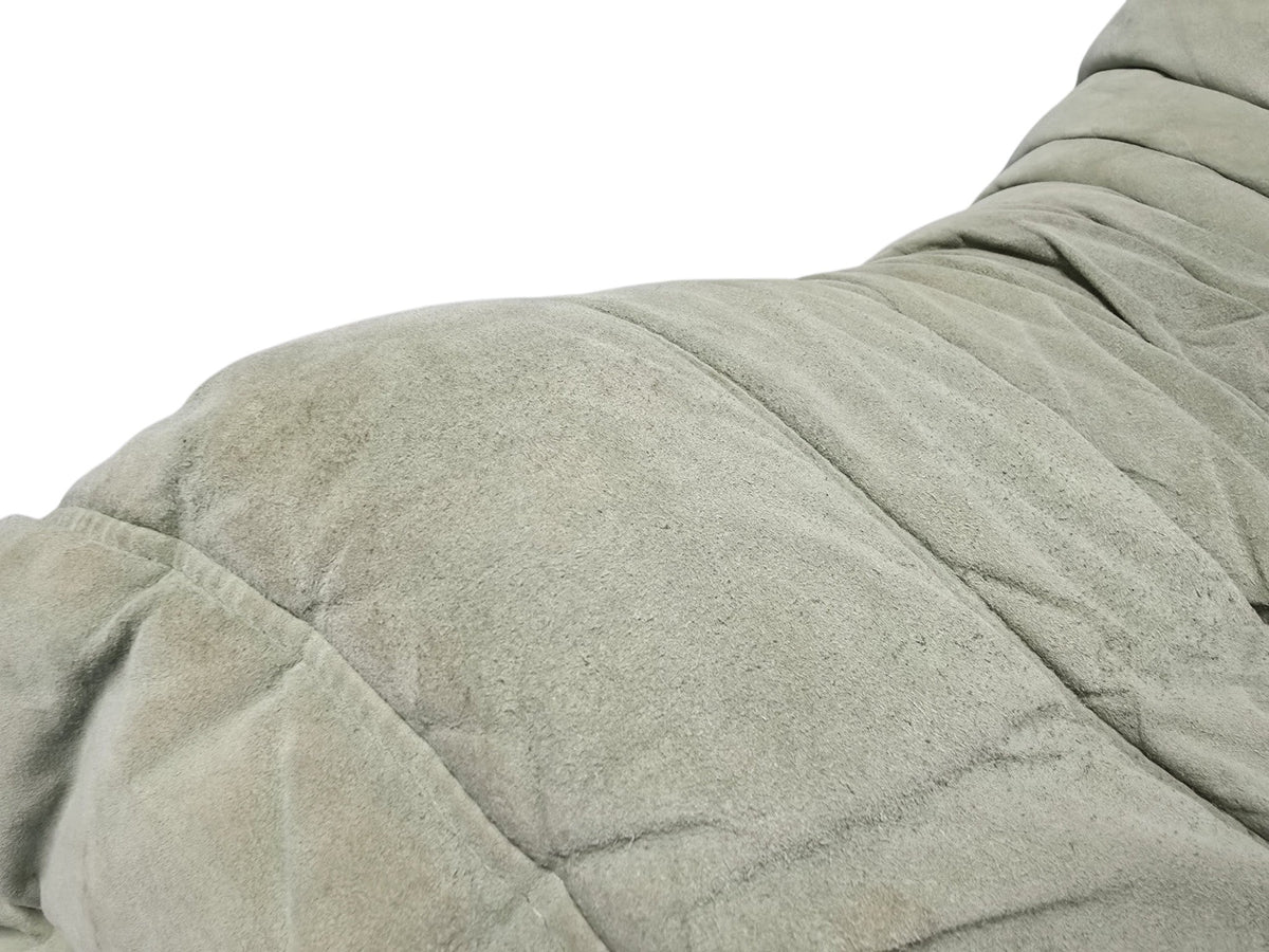 Ligne Roset Vintage Three Seater Togo Sofa & Footstool – Sage Green Alcantara - Opulent Seating