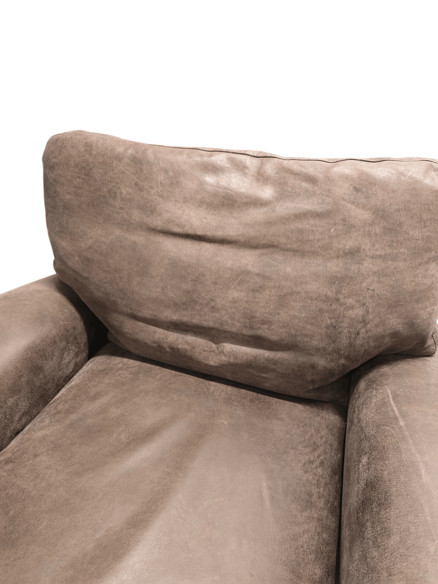 Loaf Dawdler Brown Leather Armchair and Buttoned Footstool - Opulent Seating