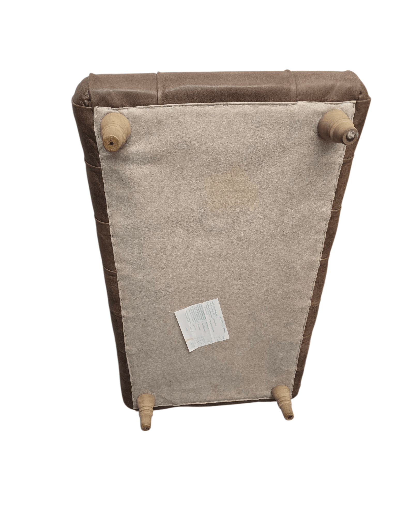 Loaf Dawdler Brown Leather Armchair and Buttoned Footstool - Opulent Seating