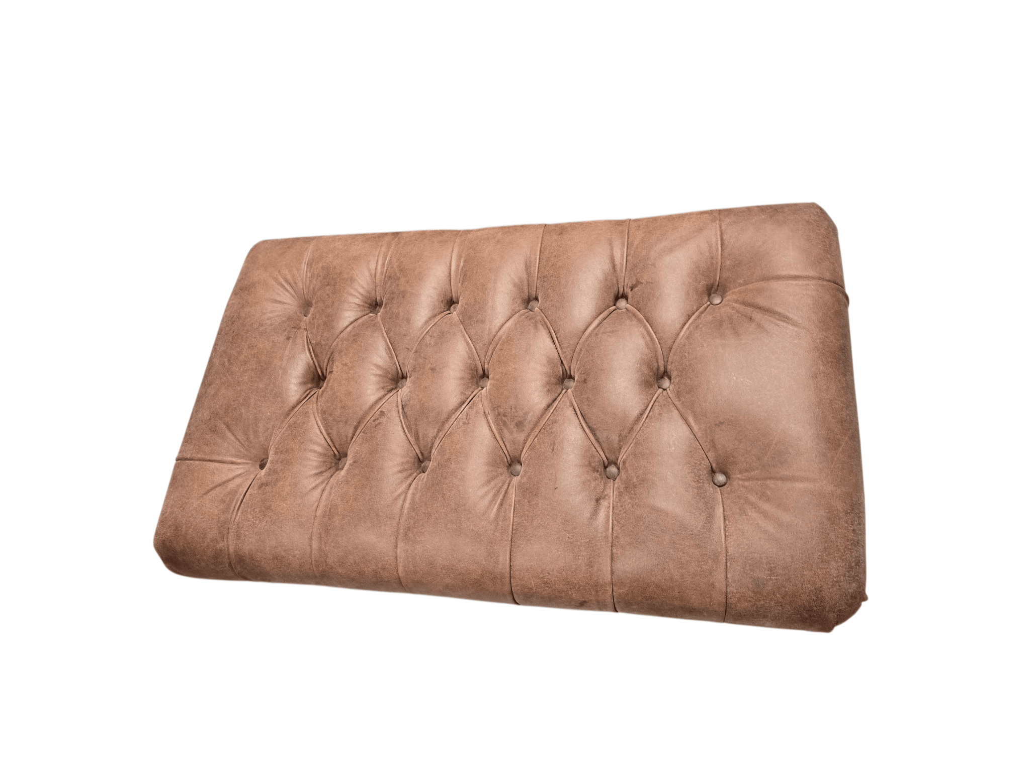 Loaf Dawdler Brown Leather Armchair and Buttoned Footstool - Opulent Seating