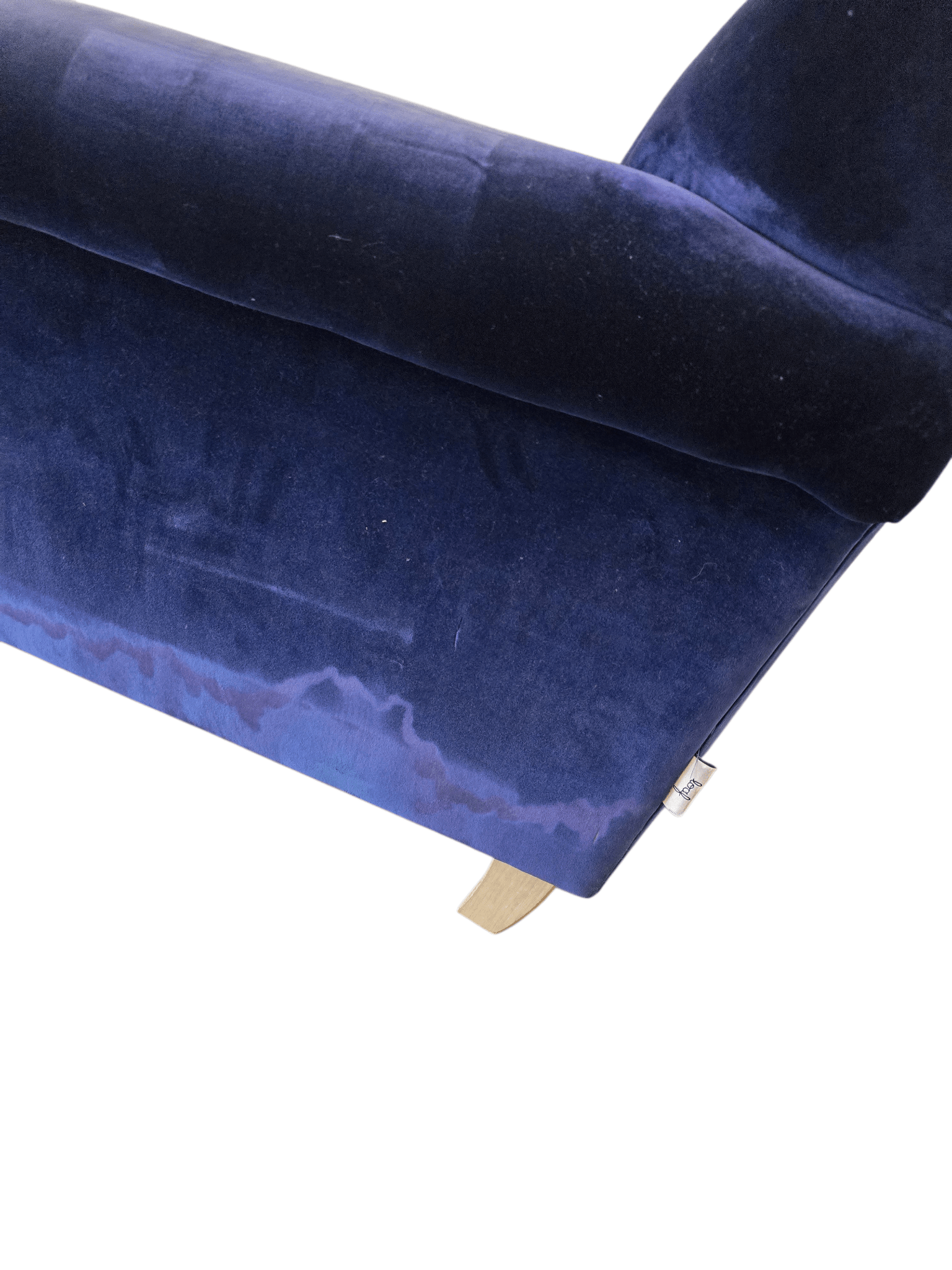 Loaf Truffle Button Back Armchair In Blue Clever Velvet - Opulent Seating