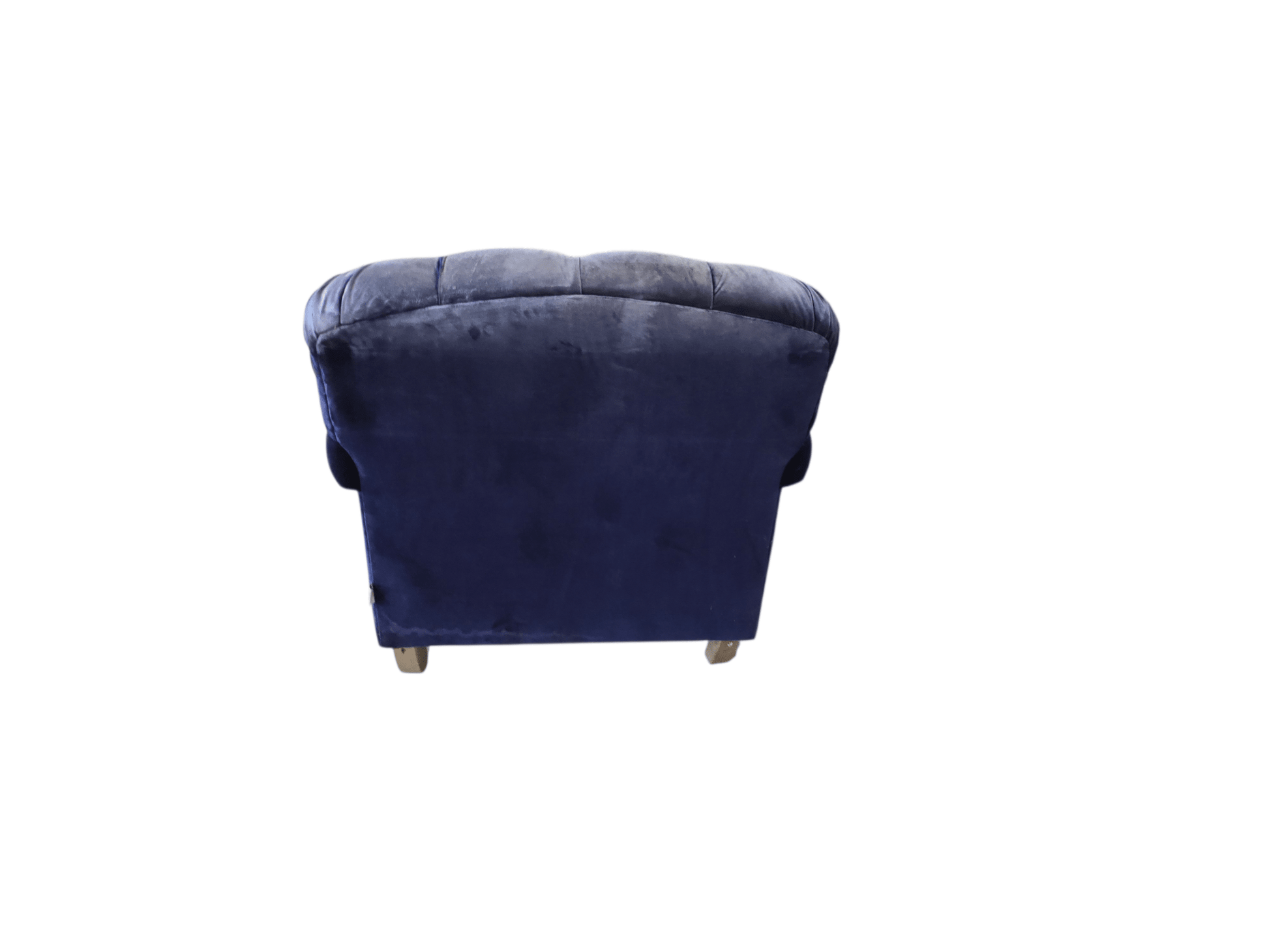 Loaf Truffle Button Back Armchair In Blue Clever Velvet - Opulent Seating