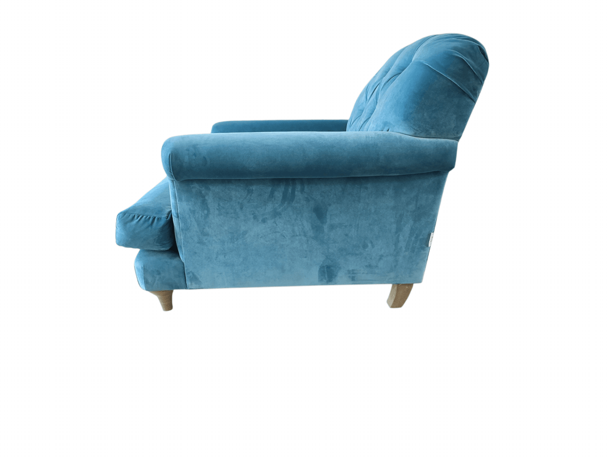 Loaf Truffle Clever Velvet Teal Armchair - Opulent Seating