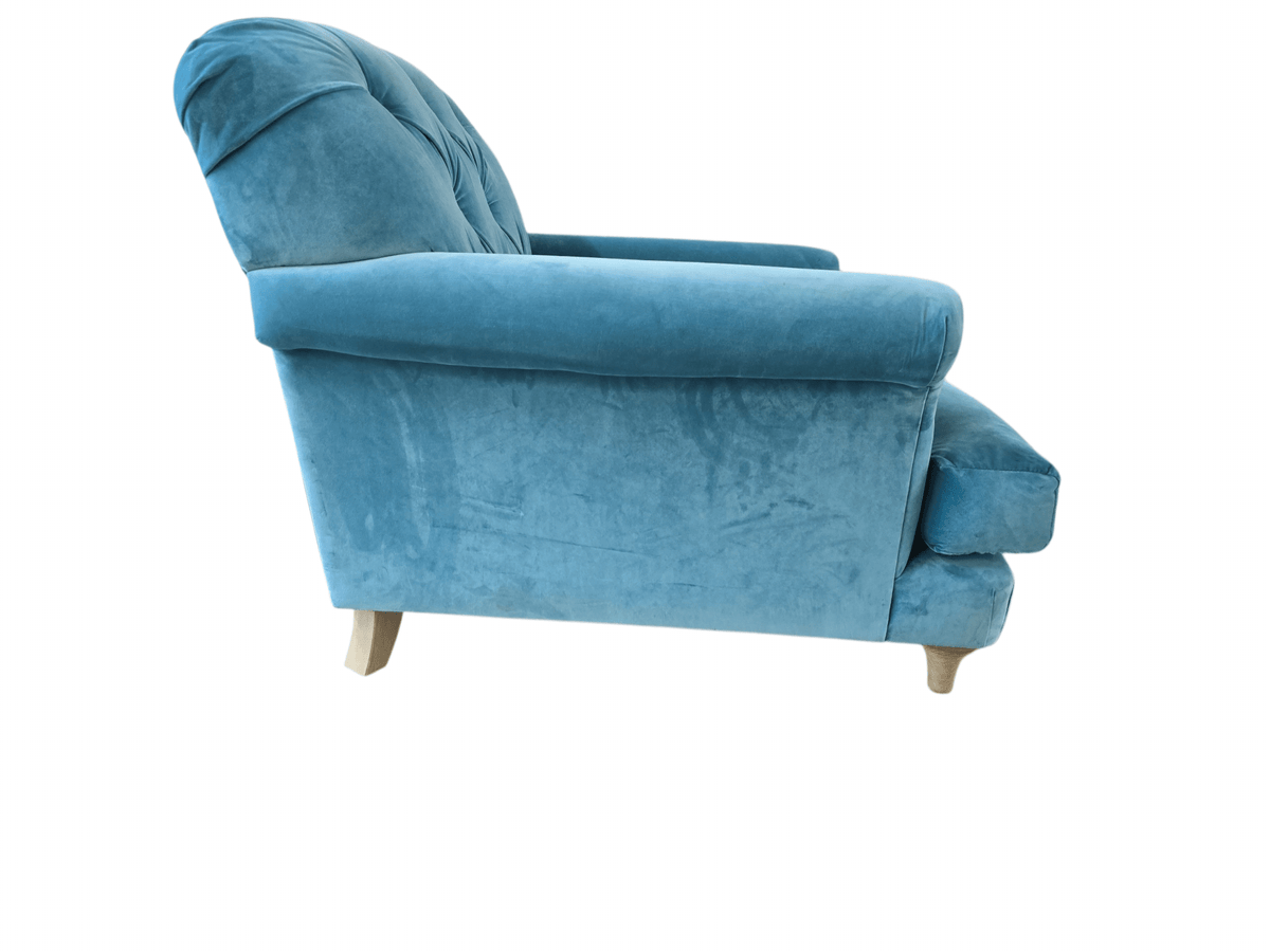 Loaf Truffle Clever Velvet Teal Armchair - Opulent Seating