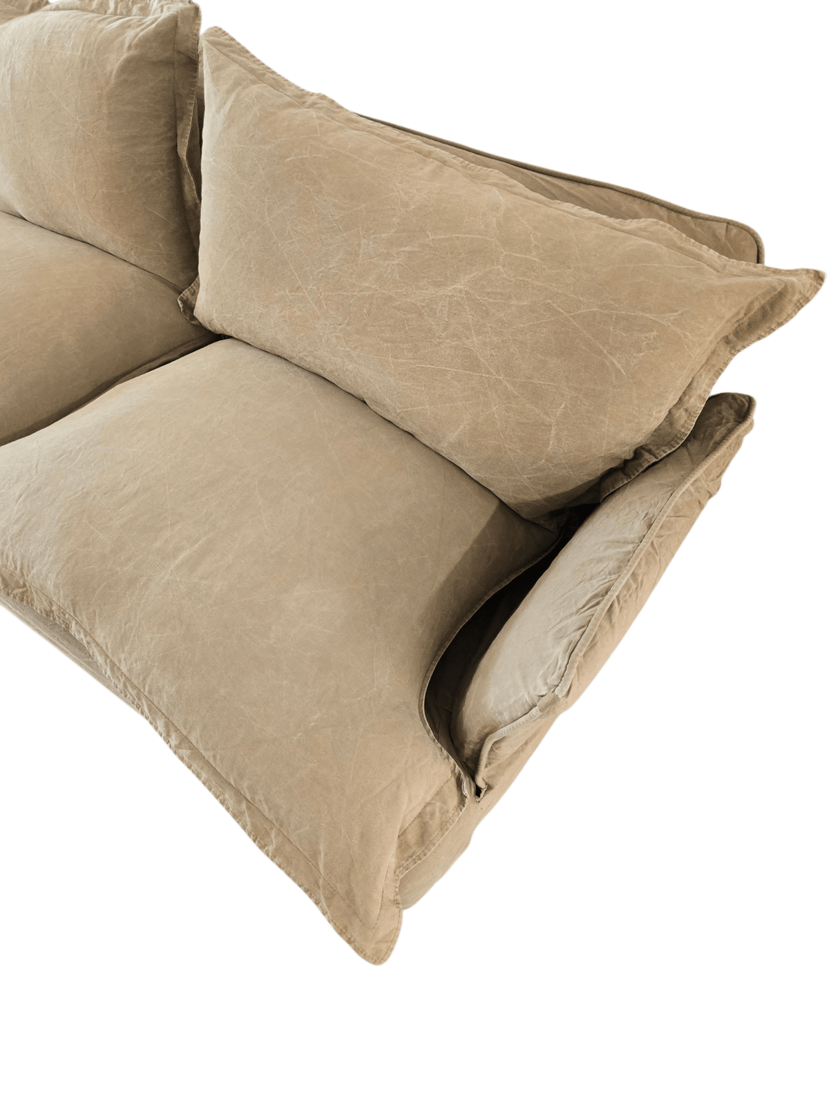 Maker & Sons "Song" Large 3 Seater Sofa & Matching Footstool | Olive Green Linen - Opulent Seating