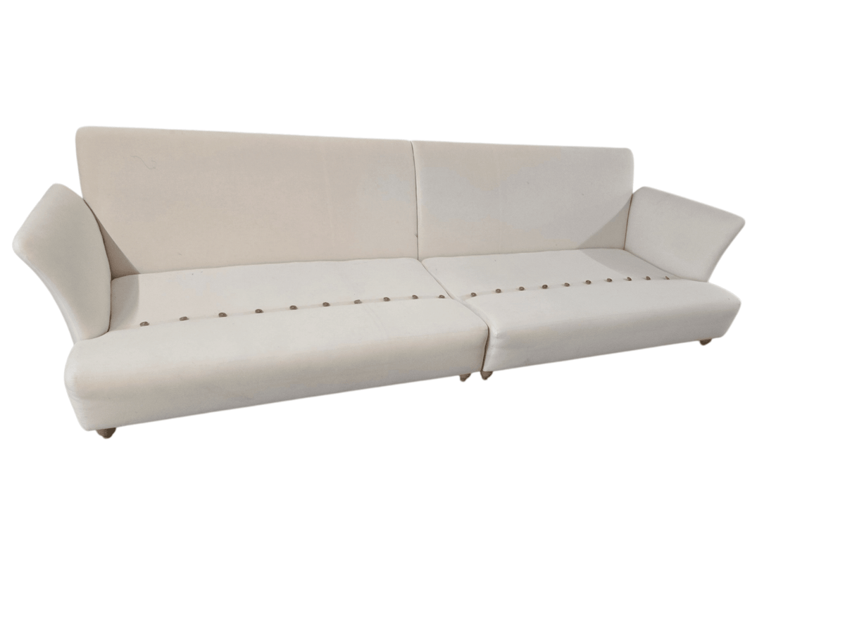 Maker & Sons "Song" Large 3 Seater Sofa & Matching Footstool | Olive Green Linen - Opulent Seating