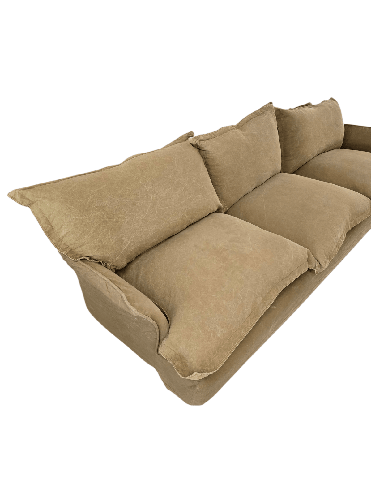 Maker & Sons "Song" Large 3 Seater Sofa & Matching Footstool | Olive Green Linen - Opulent Seating