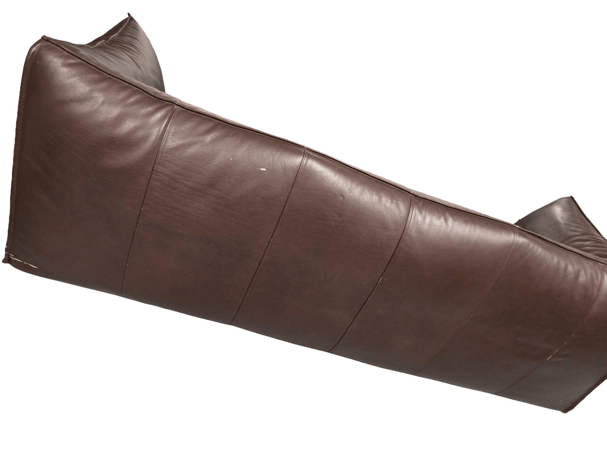 Mario Bellini B&B Italia Le Bambole Three Seater Leather Sofa Brown - Opulent Seating