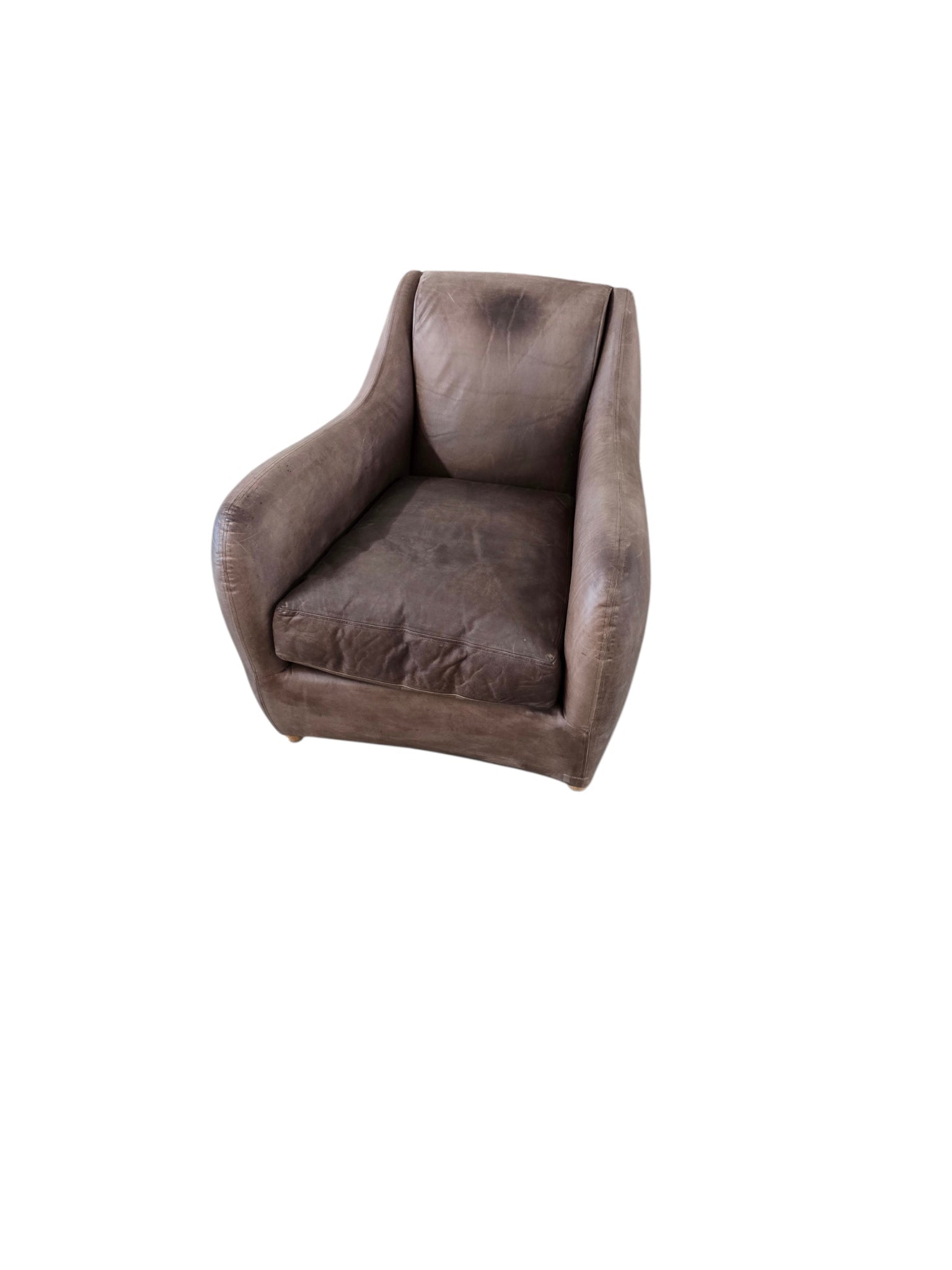 Matthew Hilton Dark Brown Leather Balzac Armchair & Footstool | SCP - Opulent Seating