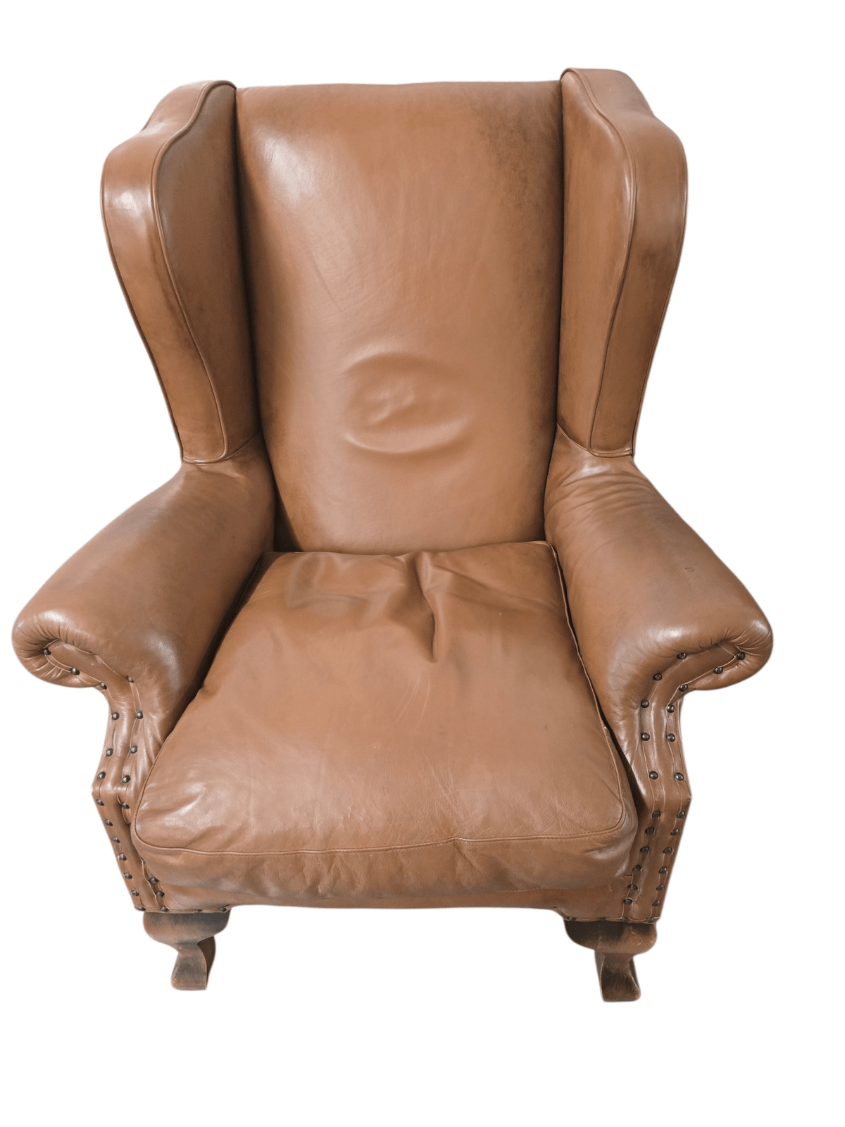 Pair of John Lewis / Tetrad 'Compton' Brown Leather Armchairs & Matching Footstool - Opulent Seating