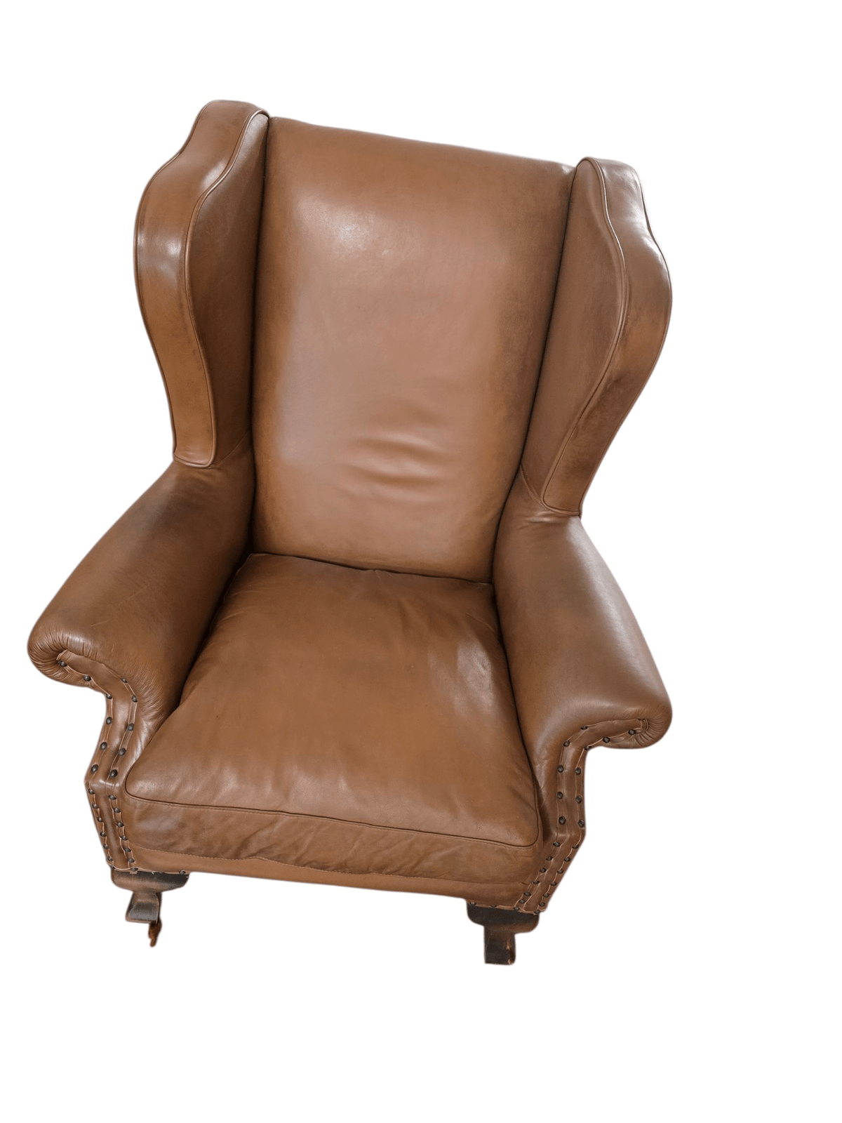 Pair of John Lewis / Tetrad 'Compton' Brown Leather Armchairs & Matching Footstool - Opulent Seating