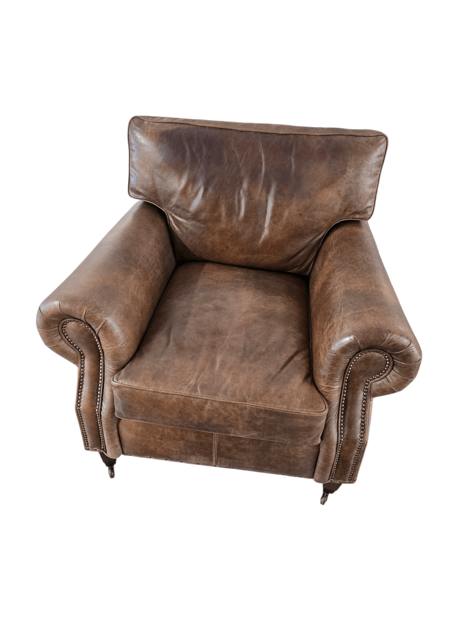 Pair of Old Boot Ltd "Hepburn" Leather Armchairs – Vintage Brown - Opulent Seating