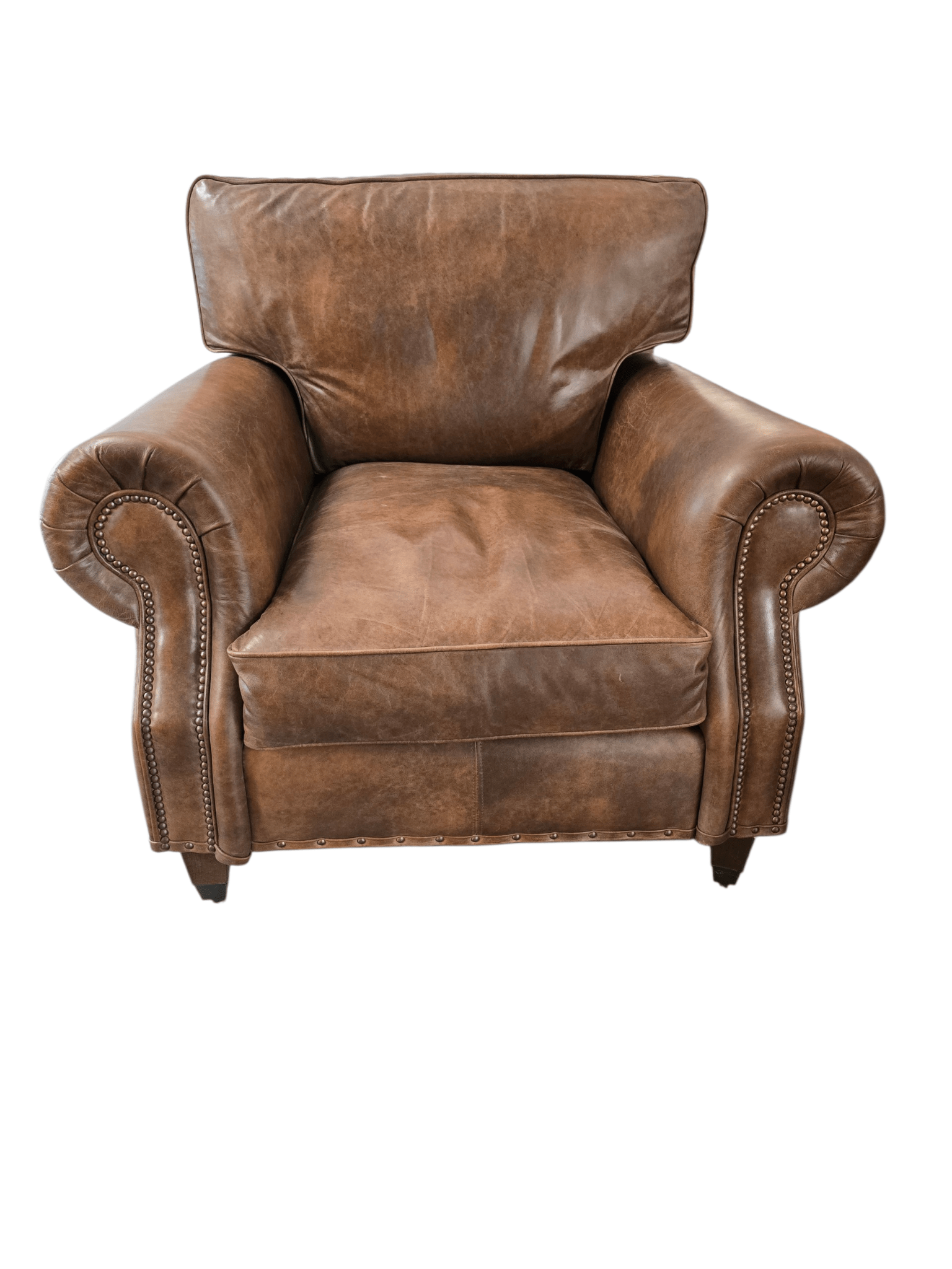 Pair of Old Boot Ltd "Hepburn" Leather Armchairs – Vintage Brown - Opulent Seating