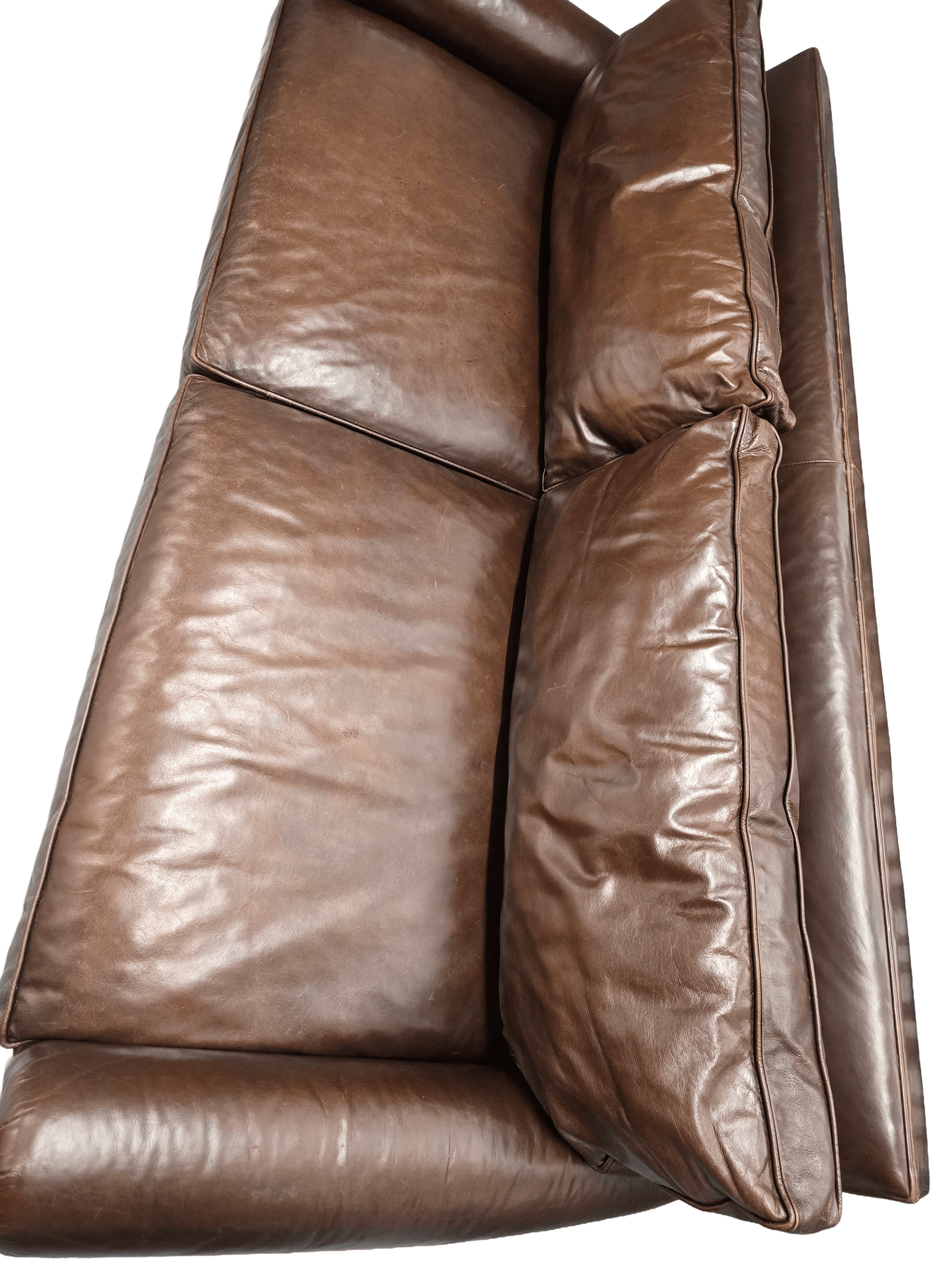 Ralph Lauren Macintyre Three Seater Brown Leather Sofa - Opulent Seating