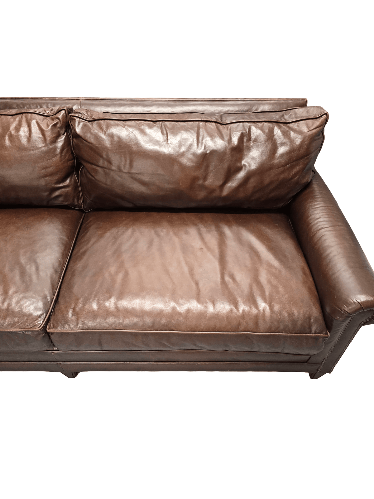 Ralph Lauren Macintyre Three Seater Brown Leather Sofa - Opulent Seating