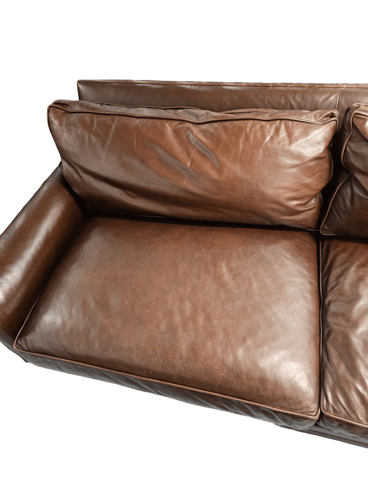 Ralph Lauren Macintyre Three Seater Brown Leather Sofa - Opulent Seating