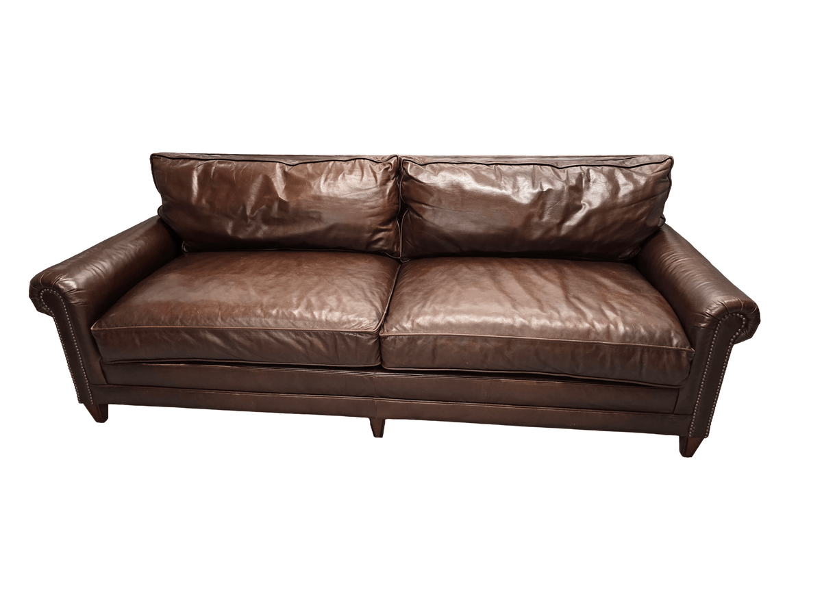 Ralph Lauren Macintyre Three Seater Brown Leather Sofa - Opulent Seating