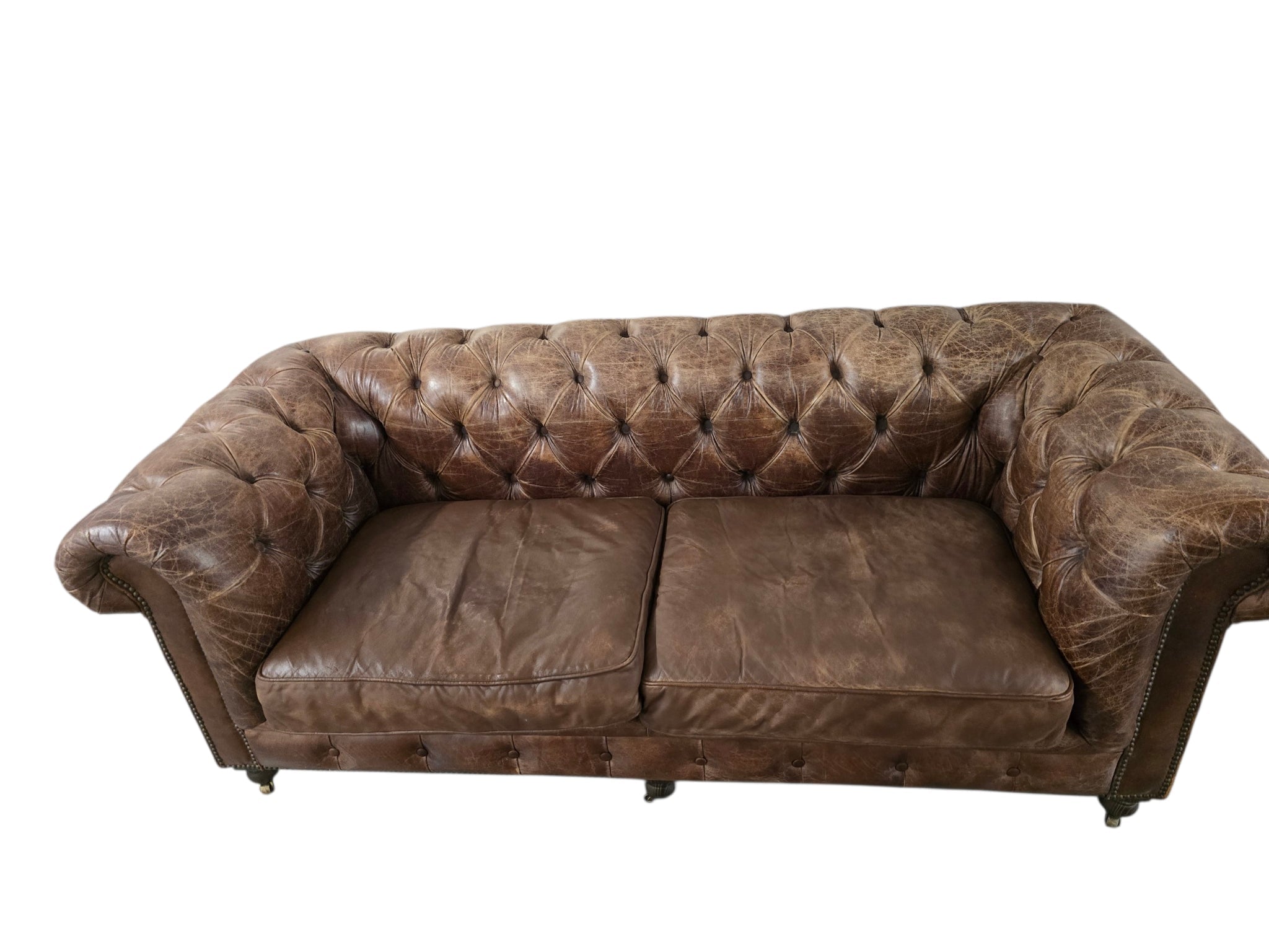 Restoration Hardware ‘Kensington’ Leather Three Seater Sofa by Timothy Oulton - Opulent Seating