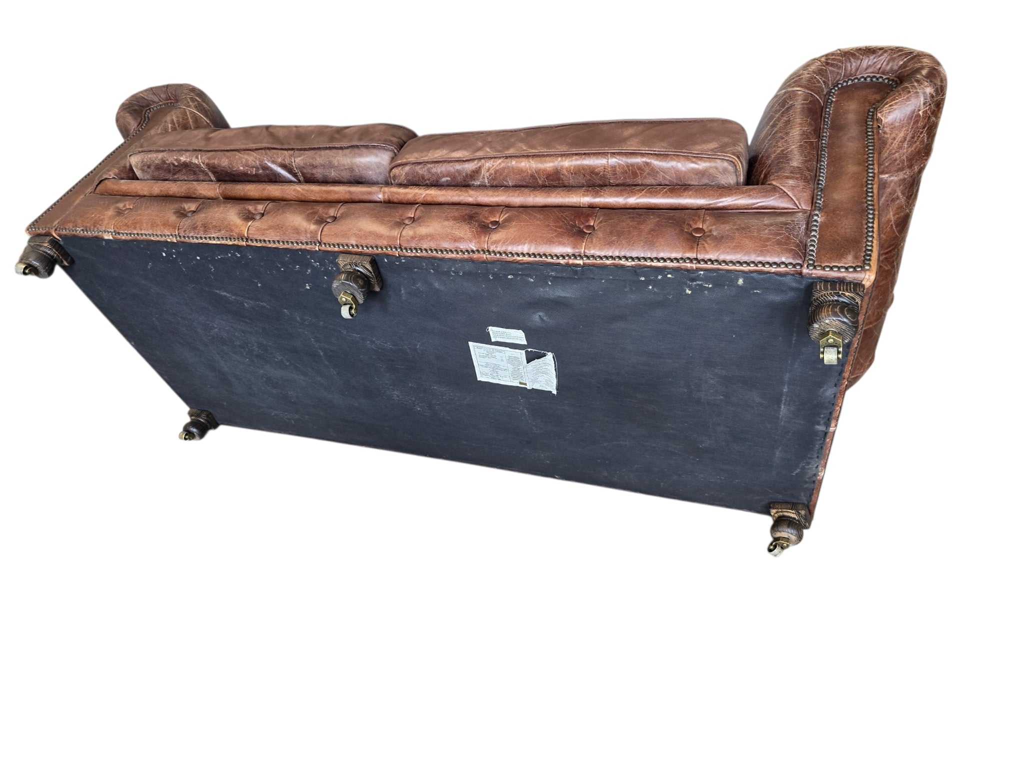 Restoration Hardware ‘Kensington’ Leather Three Seater Sofa by Timothy Oulton - Opulent Seating