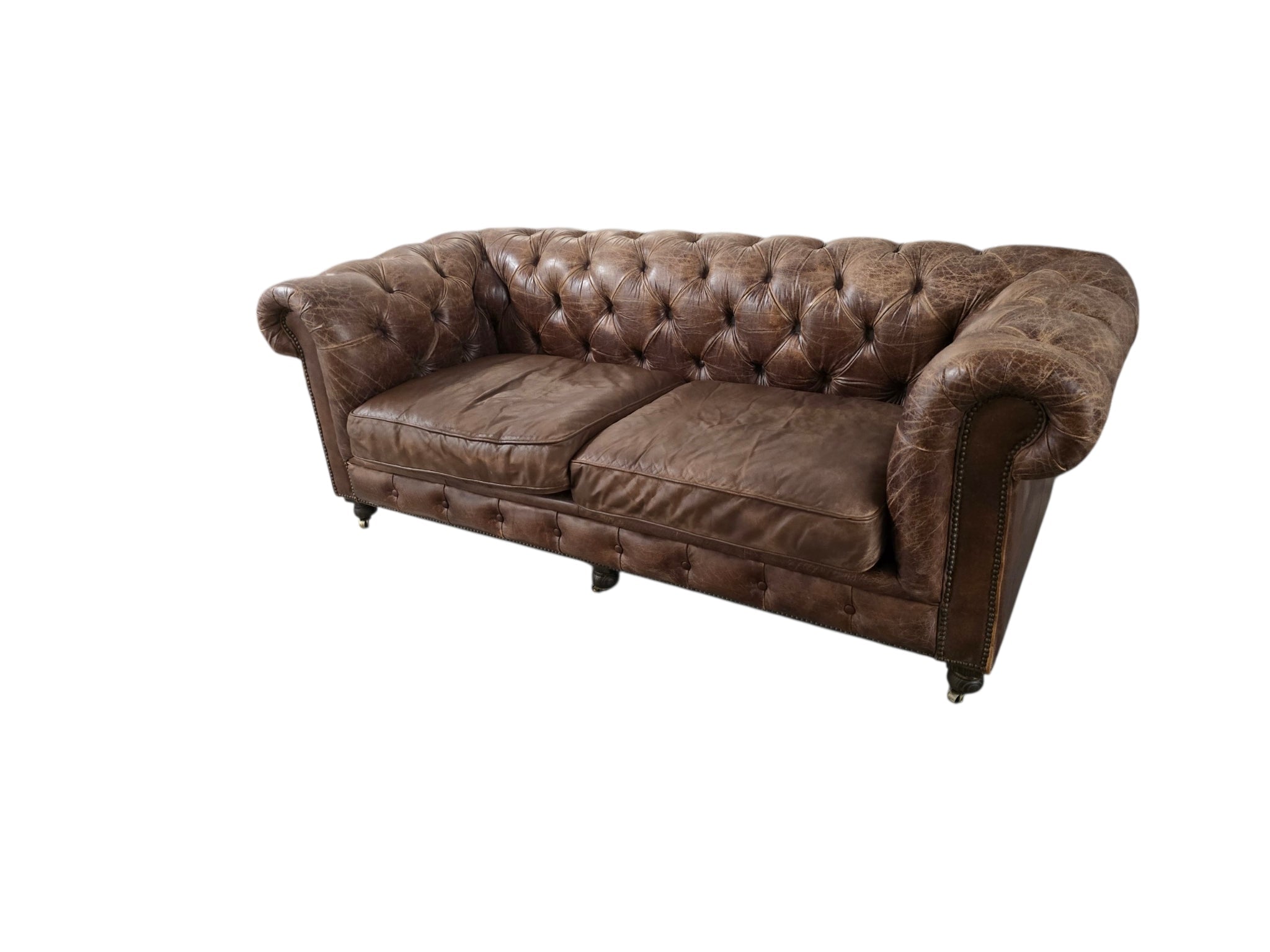 Restoration Hardware ‘Kensington’ Leather Three Seater Sofa by Timothy Oulton - Opulent Seating