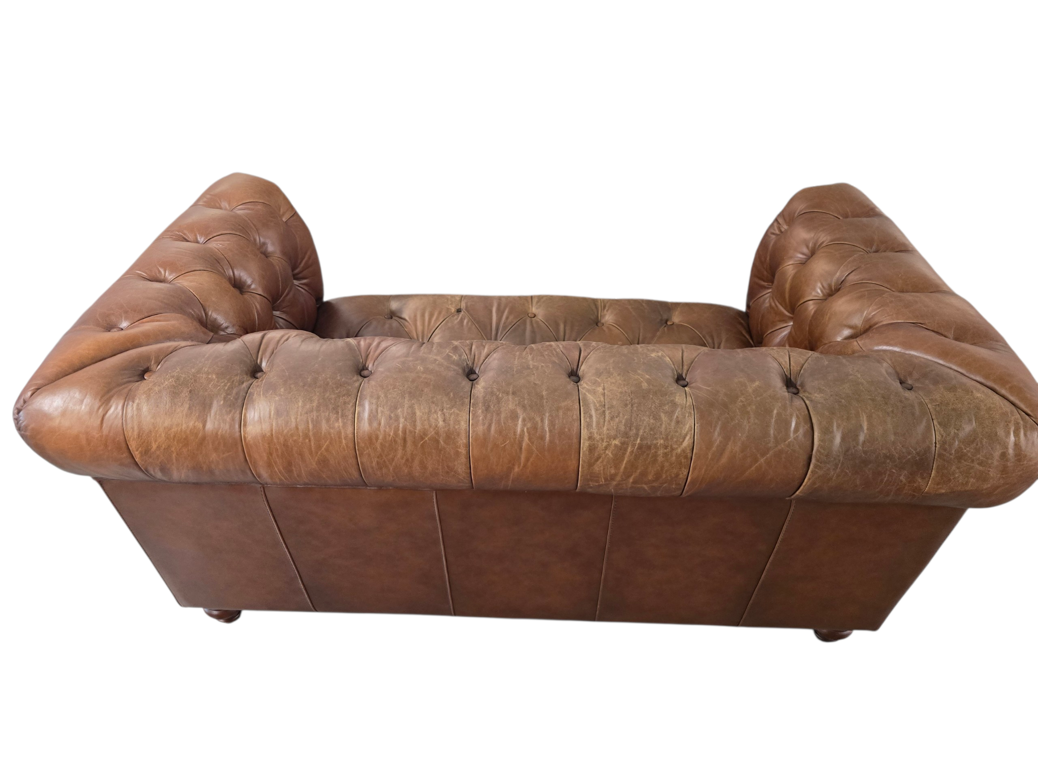 Barker and Stonehouse 'Ullswater' Two Seater Leather Sofa | Brown | Classic Chesterfield Design