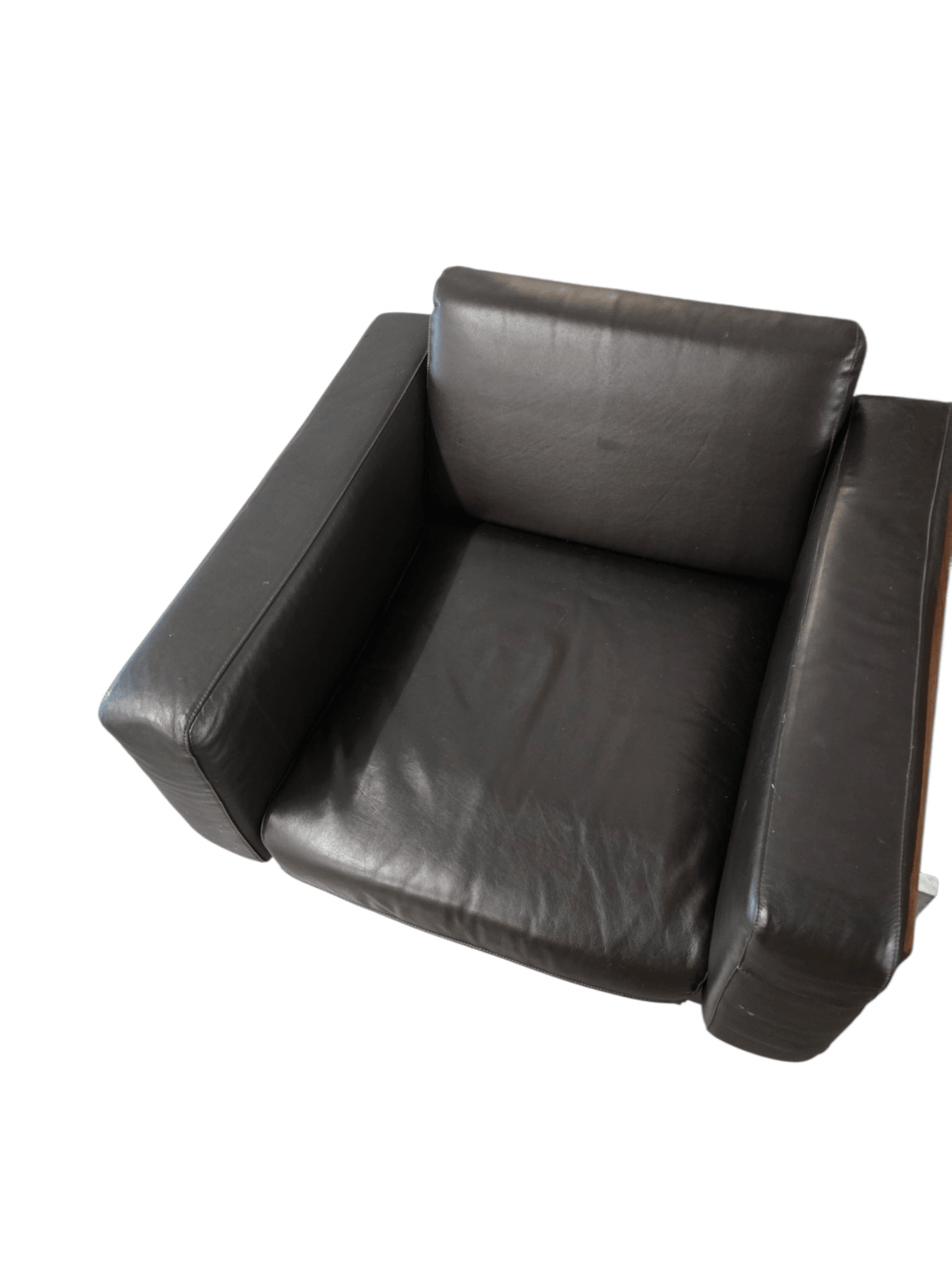 Robin Day for Habitat ‘Forum’ Black Leather Two-Seater Sofa & Matching Armchair Set - Opulent Seating