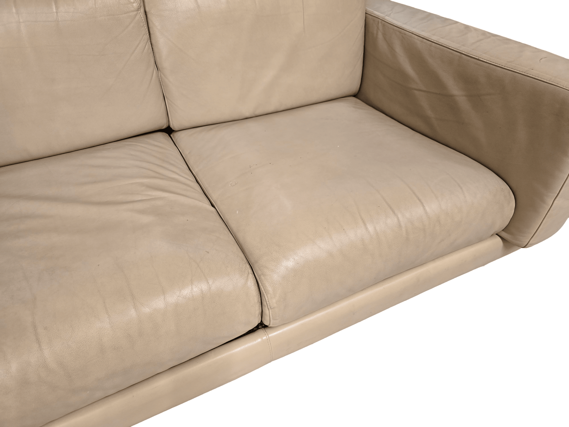 Robin Day Forum Habitat Leather Cream Two Seater Sofa - Opulent Seating