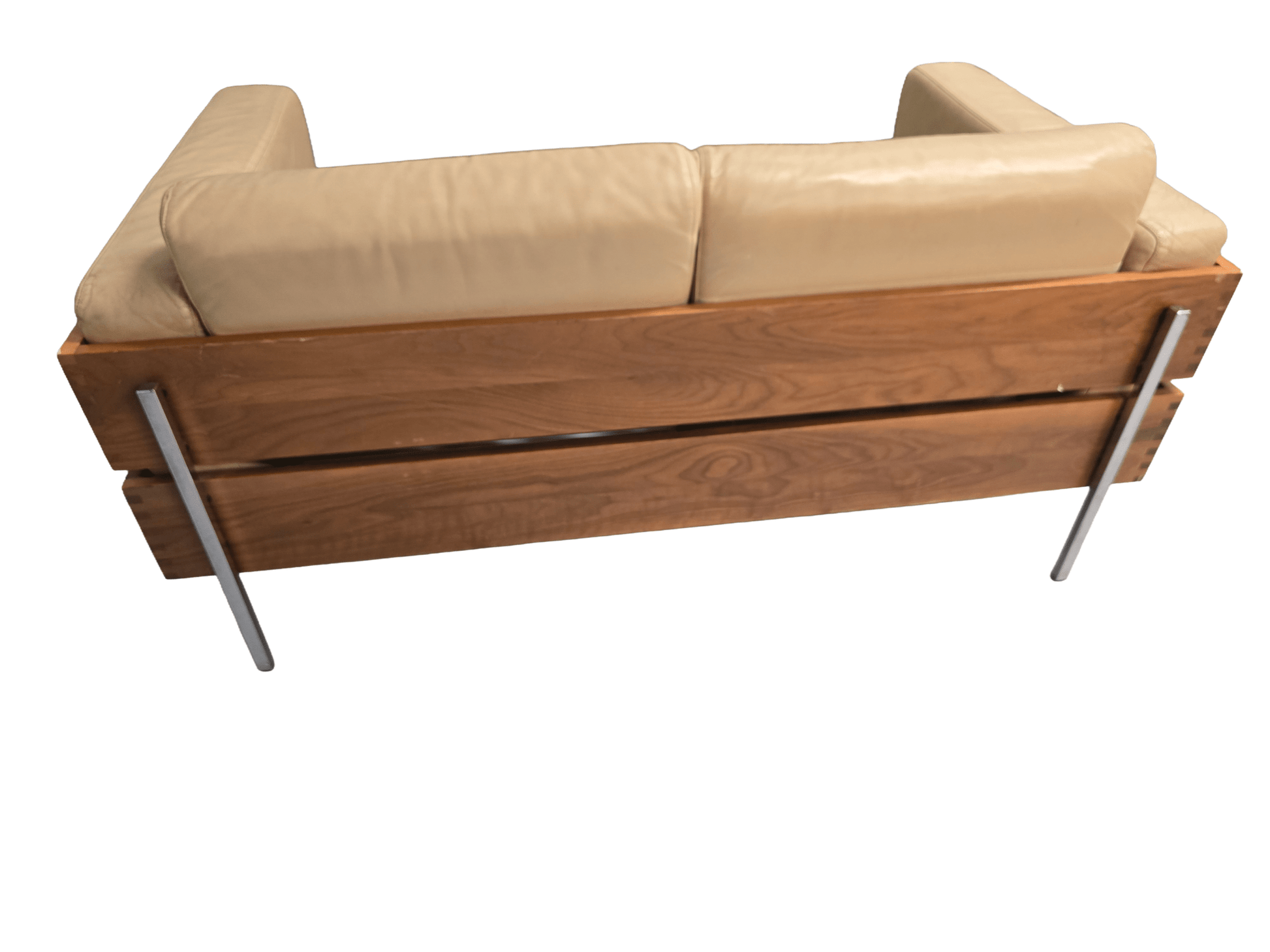 Robin Day Forum Habitat Leather Cream Two Seater Sofa - Opulent Seating