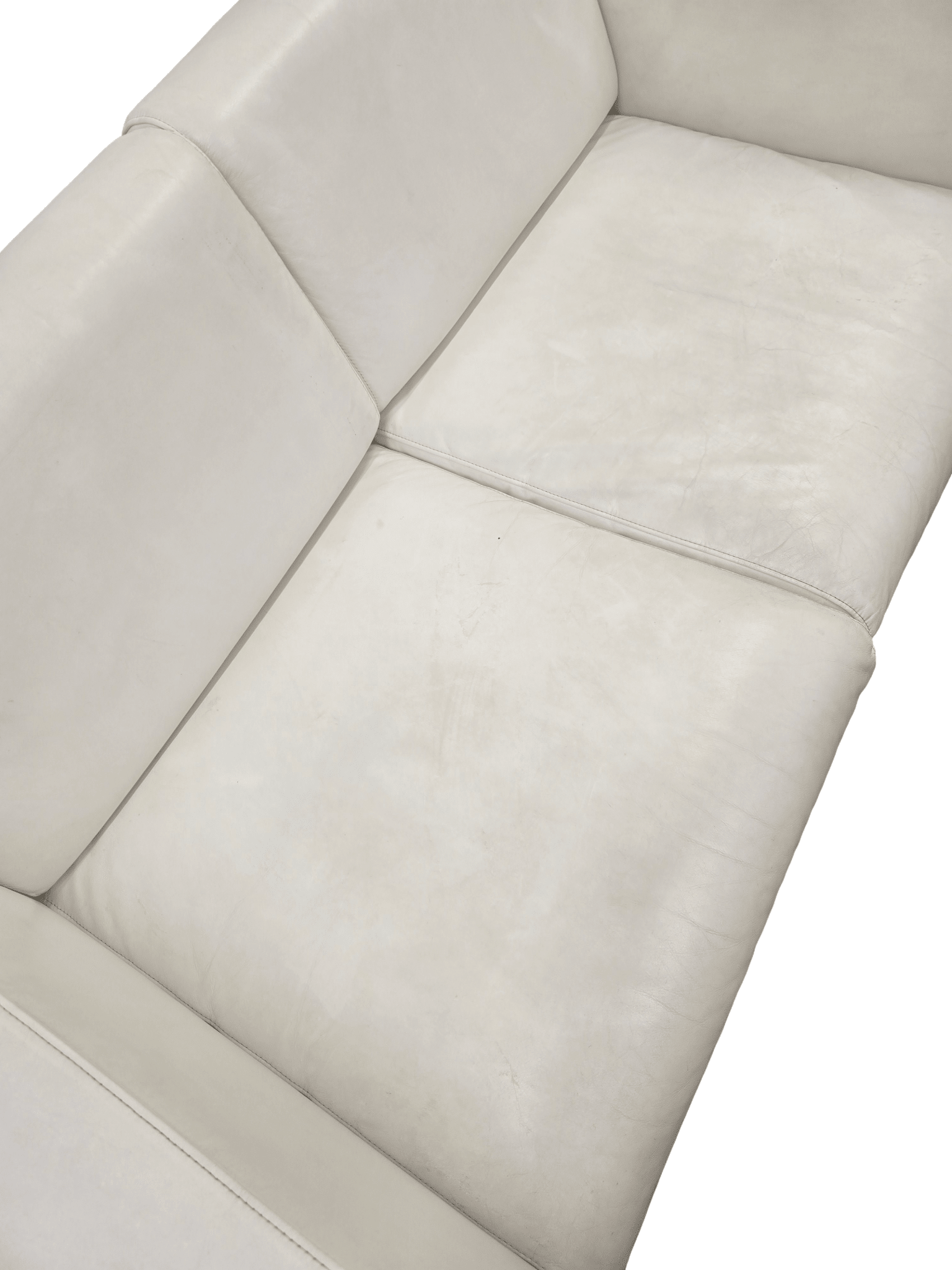 Robin Day Forum Habitat Leather White Two Seater Sofa - Opulent Seating